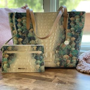 NWT Brahmin Seashell Slim Tote Bag